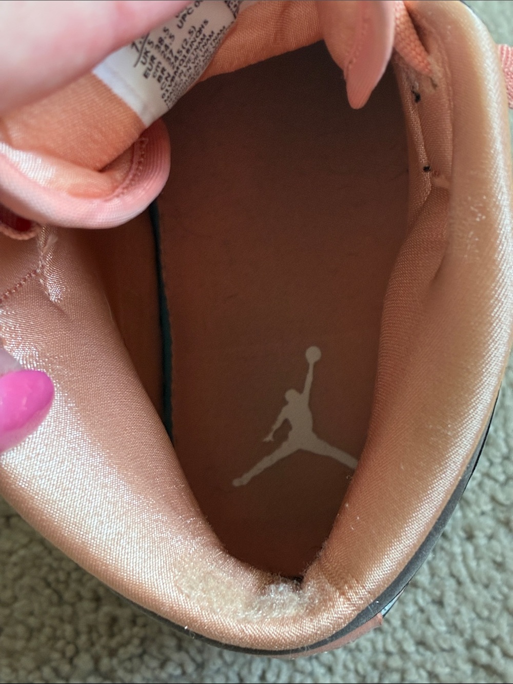 Jordan Mid-Top Sneakers in Peach, Black & White - Picture 6 of 8